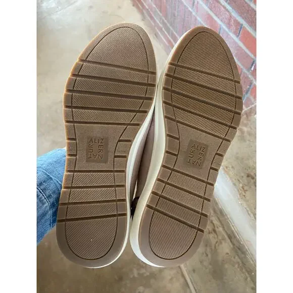 Naturalizer Harris taupe faux suede ballet style slip on with snake print accent - Picture 9 of 9